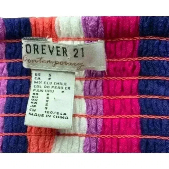 Forever 21 Contemporary Womens Beachy  Rainbow Multicolor Maxi Dress Size Small - Picture 7 of 8